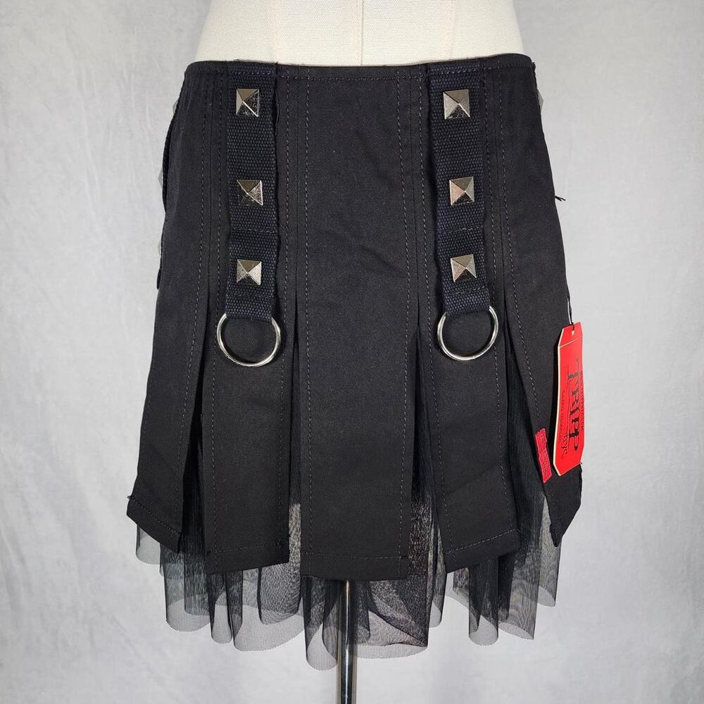 Tripp NYC Black Pleated Banshee Mini Skirt Size S
